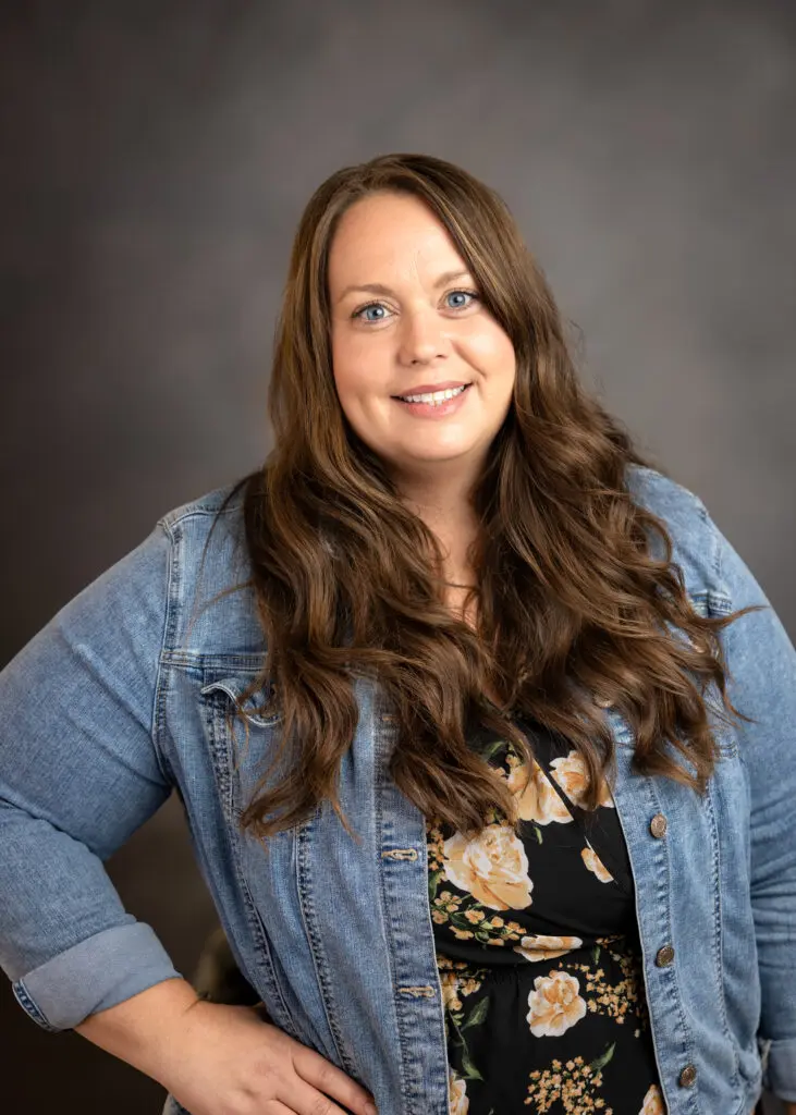 Woman with long brown hair
